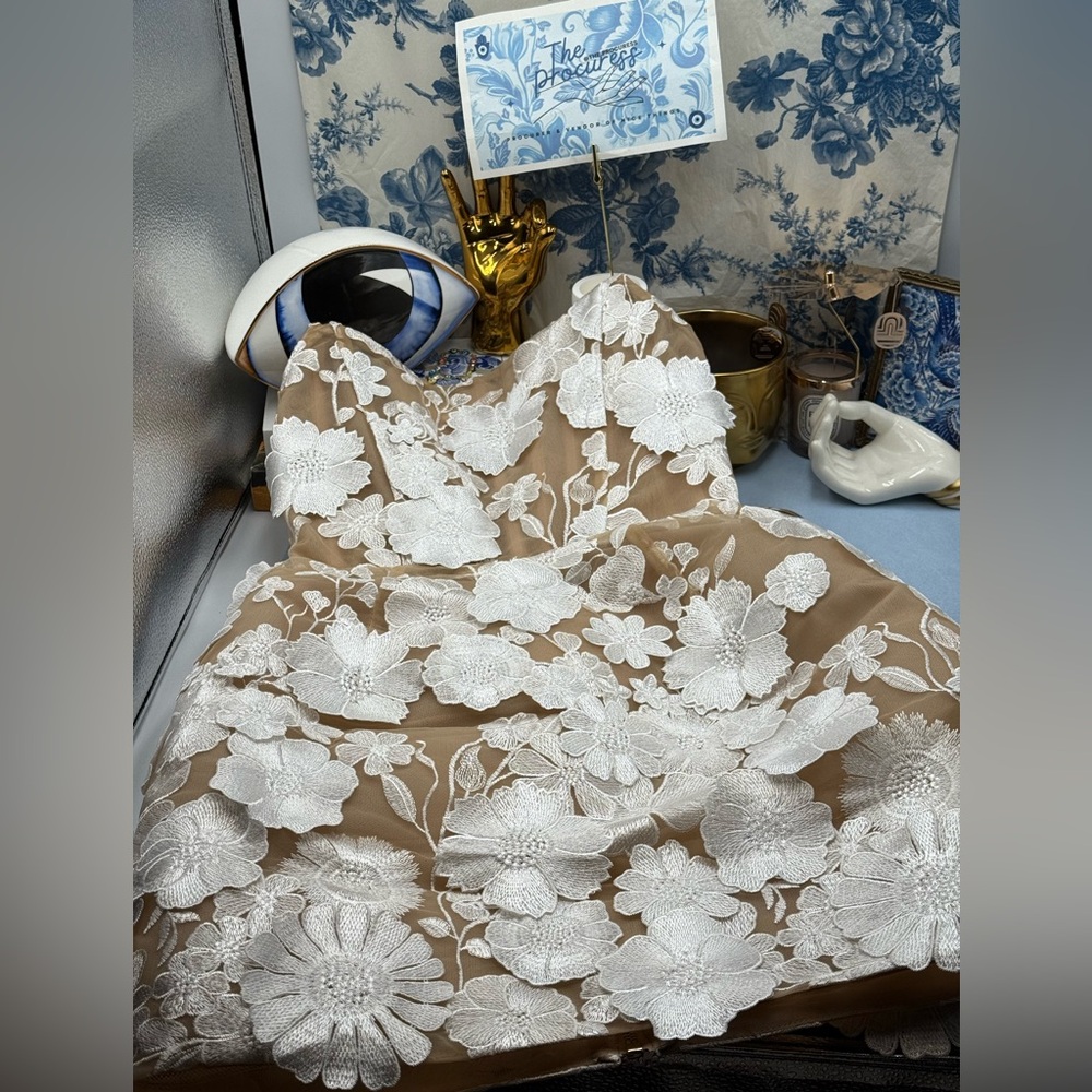🆕 BRONX & BANCO 🧿 NWOT Jasmine Maraya White Mini Dress - Sz XS - US 2 - Picture 10 of 13
